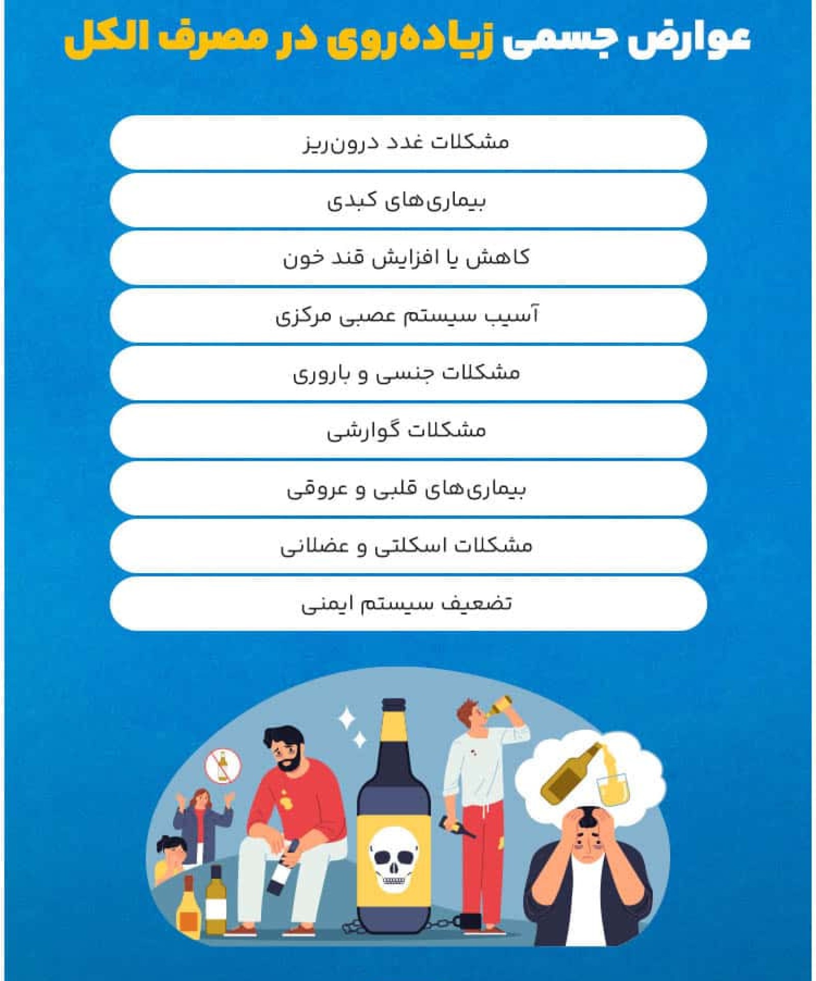 عوارض مصرف الکل در دراز مدت