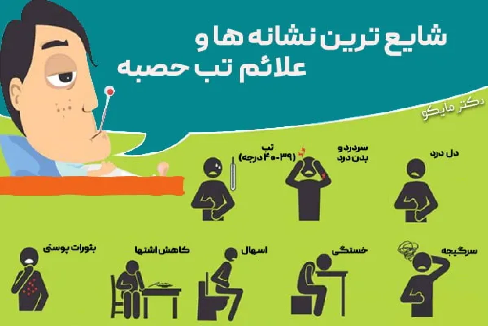 علائم تب حصبه